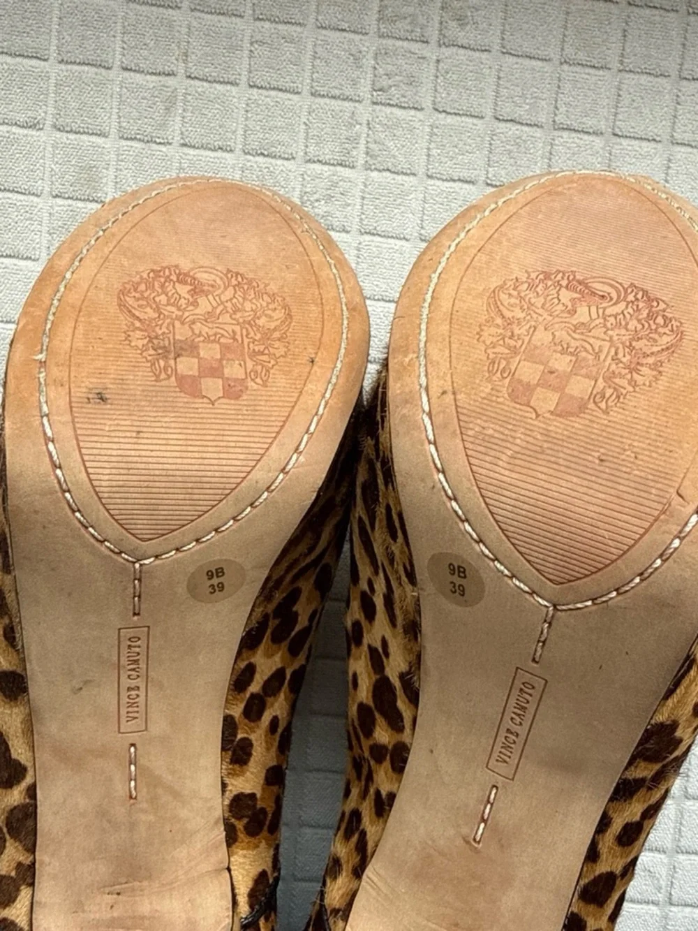 Vince Camuto Leopard Platform Ankle Boots in Brown/Tan